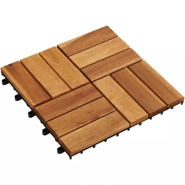 Teraszburkoló fa mozaik járólap, padlóburkolat kültéri, pácolt akácfából 30cmx30cmx2cm (10db/cs, 0,9m2) BAUplaza Kft.