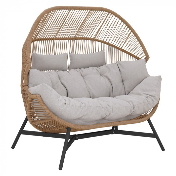 HOLAND rattan dupla kosárfotel bézs BAUplaza Kft.