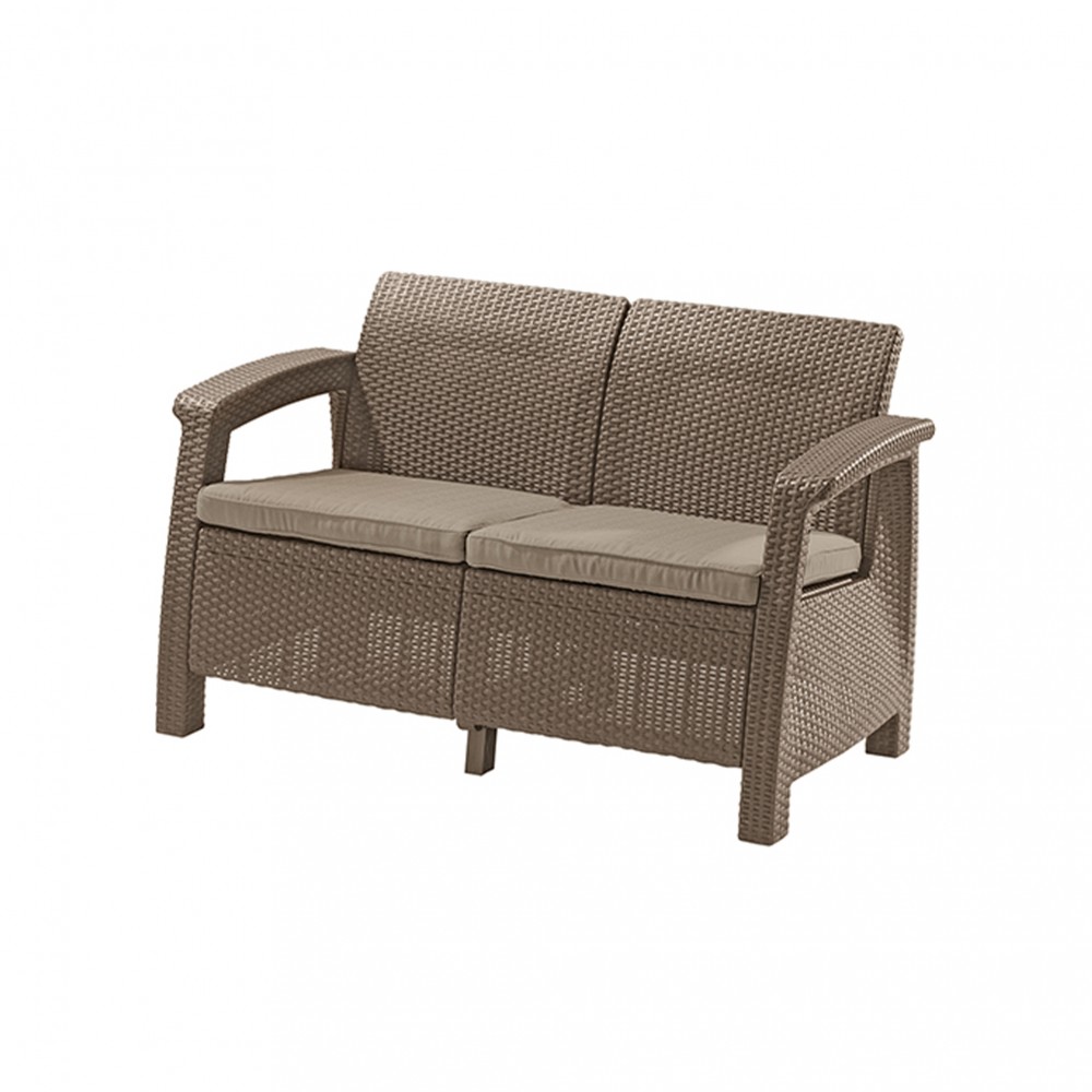 Corfu love seat, cappuccino színben, homok párnával BAUplaza Kft.