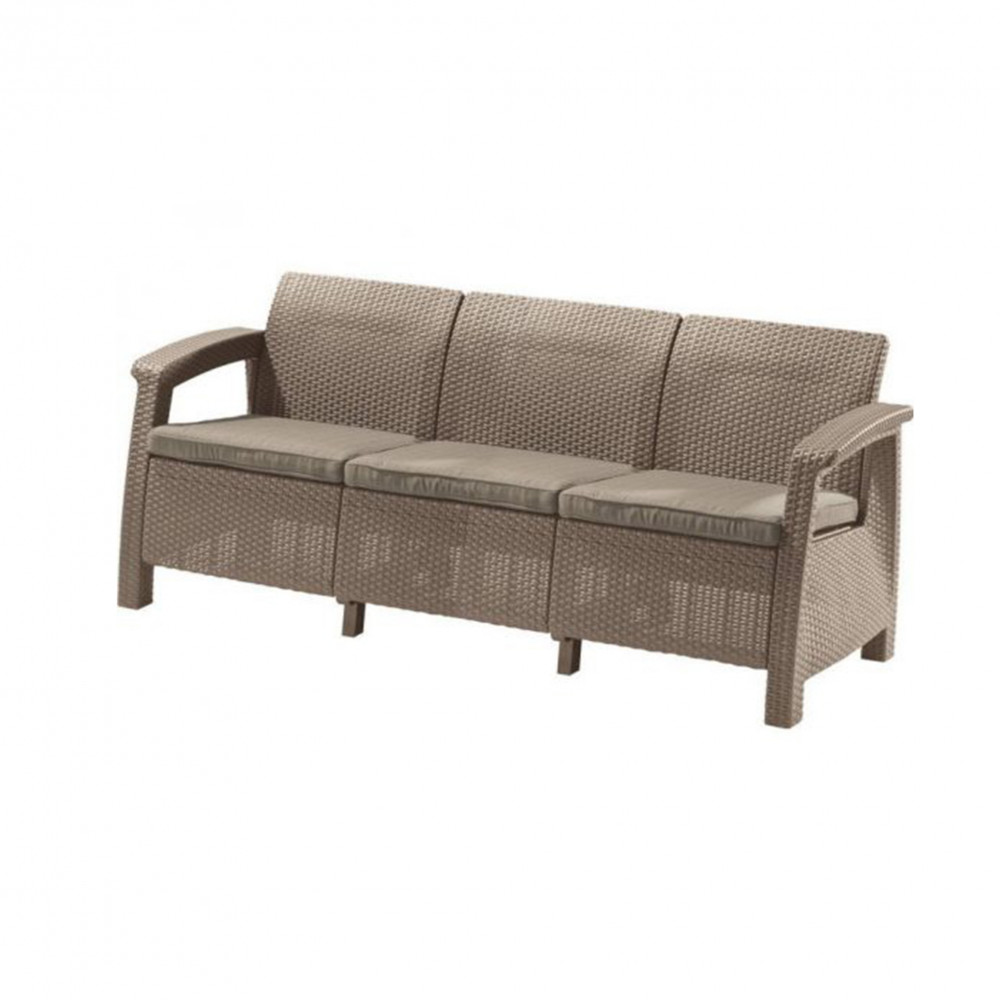 Corfu love seat max kanapé, cappuccino színben, homok párnával BAUplaza Kft.