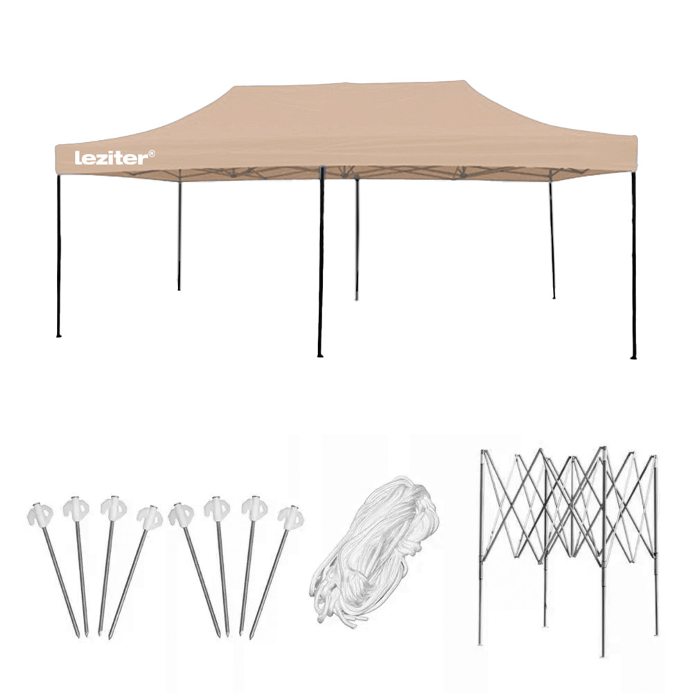 Összecsukható kerti pavilon 3x6 m bézs BAUplaza Kft.