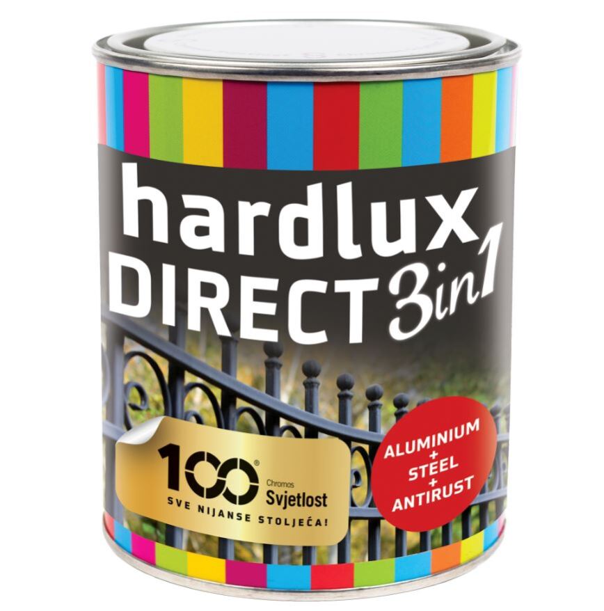 3 in 1 Hardlux Direct korróziógátló alapozó és fedő zománc Ral 9016 fehér 2,5l