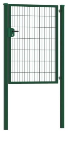 ECO Egyszárnyú bejárati kapu, zöld, RAL6005, 150x100cm, táblás betéttel, zár nélkül (015) BAUplaza Kft.