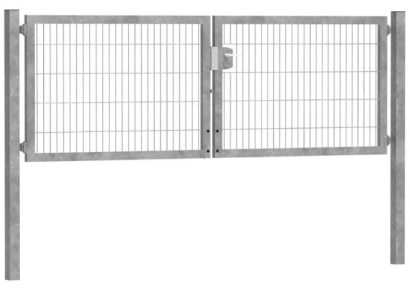 ECO  Kétszárnyú bejárati kapu, horganyzott, 100x300cm, táblás betéttel.