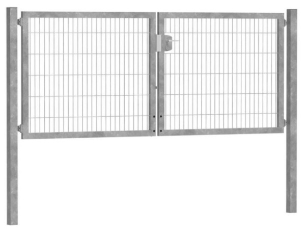 ECO  Kétszárnyú bejárati kapu, horganyzott, 120x300cm, táblás betéttel.